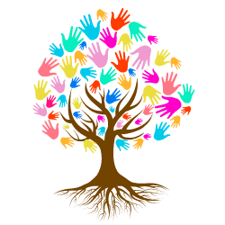 Tree with hands as leaves